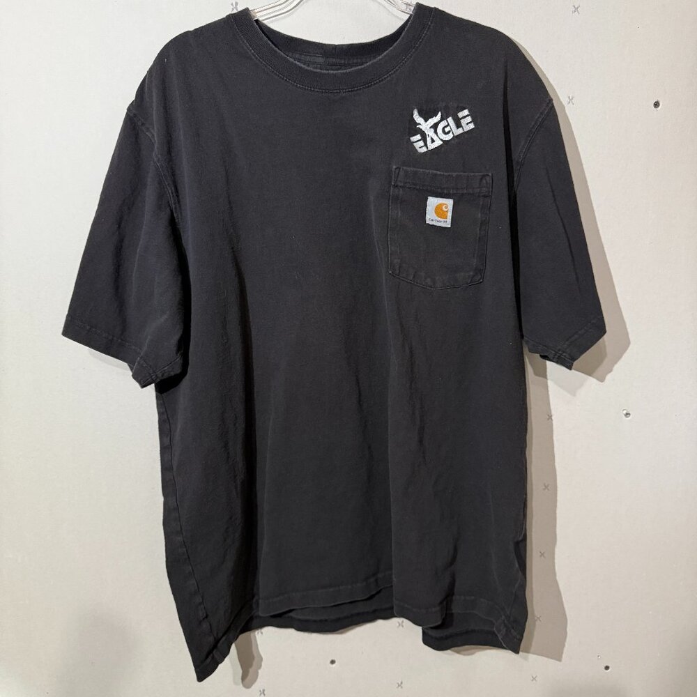 Carhartt Pocket Tee XL Black Loose Fit Heavyweight Crewneck T-Shirt EAGLE Hit